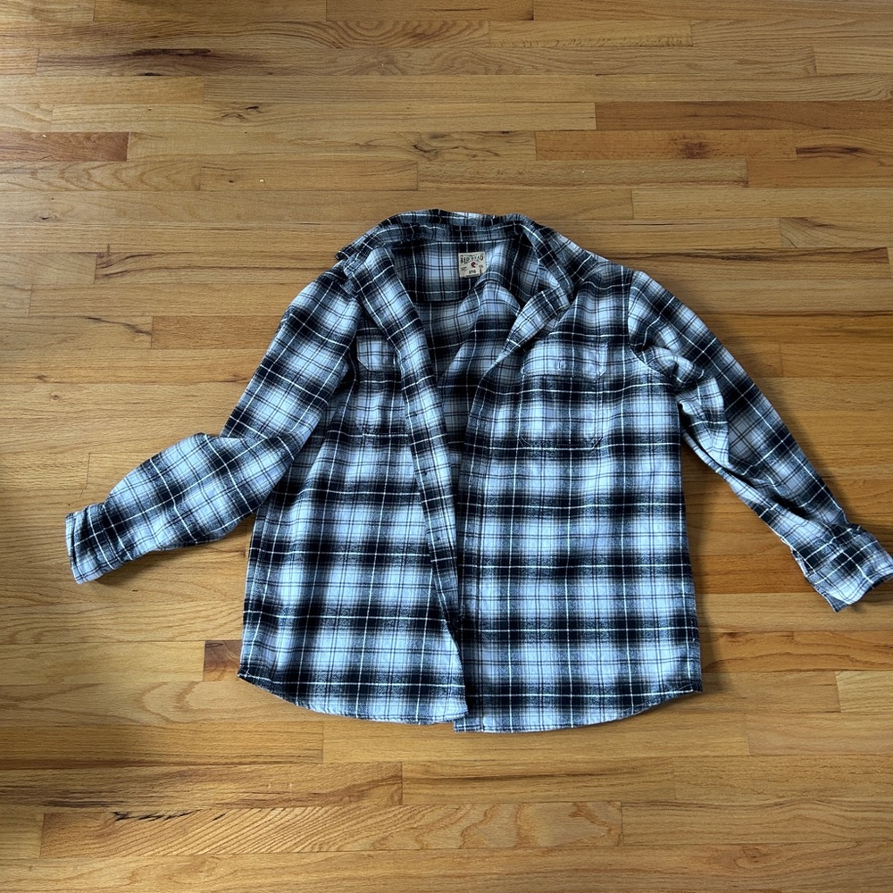 Plaid 100% cotton Shirt - Black and White
